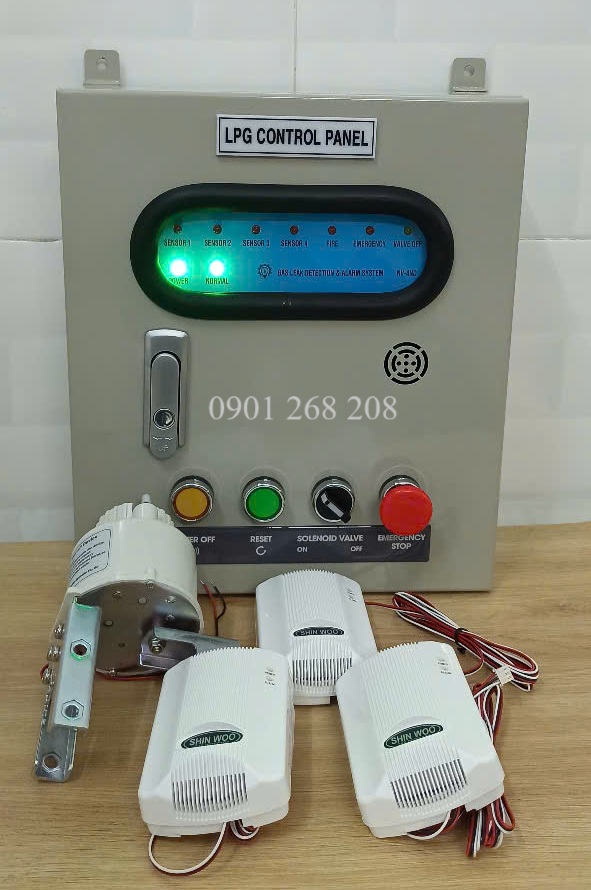 tu bao ro gas ket noi 3 kenh đau do 12VDC